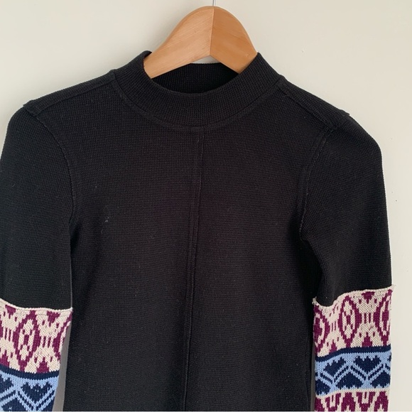 We The Free Mikah Layering Cuff Shirt Black Knit Sleeves - Picture 7 of 12